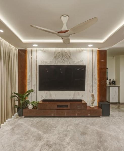 Coffee table in a living room